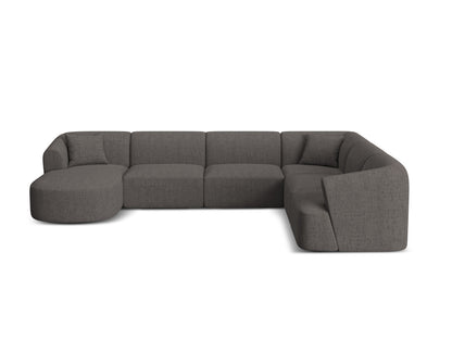 Campi Modular Panoramic Corner Sofa, 7 Seats, 330x255 cm — Grey / Right