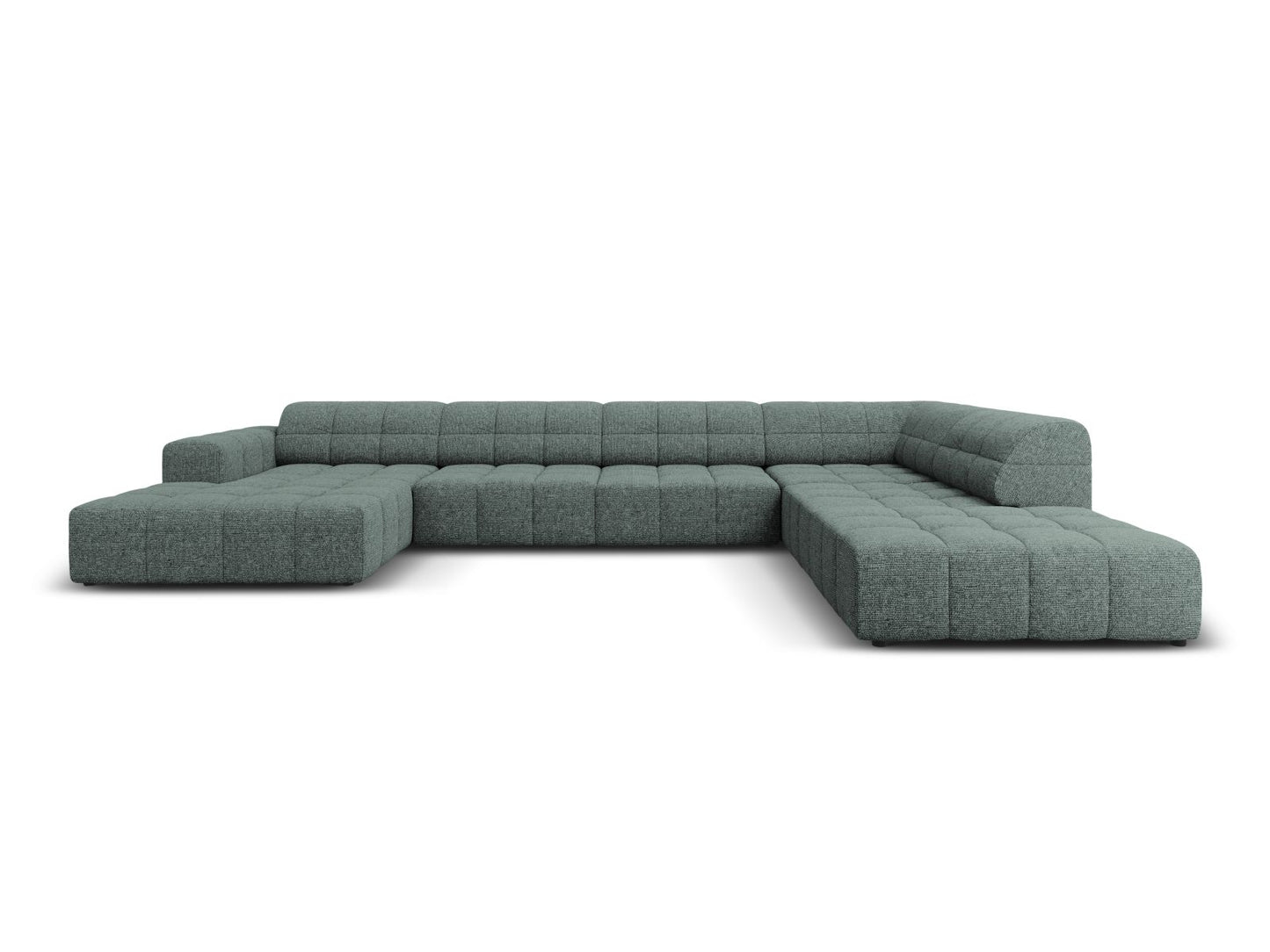 Chicago Panoramic Corner Sofa, 7 Seats, 375x263 cm — Petrol / Right