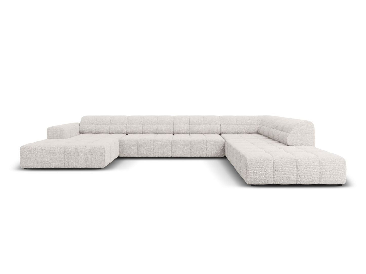 Chicago Panoramic Corner Sofa, 7 Seats, 375x263 cm — Light Grey / Right