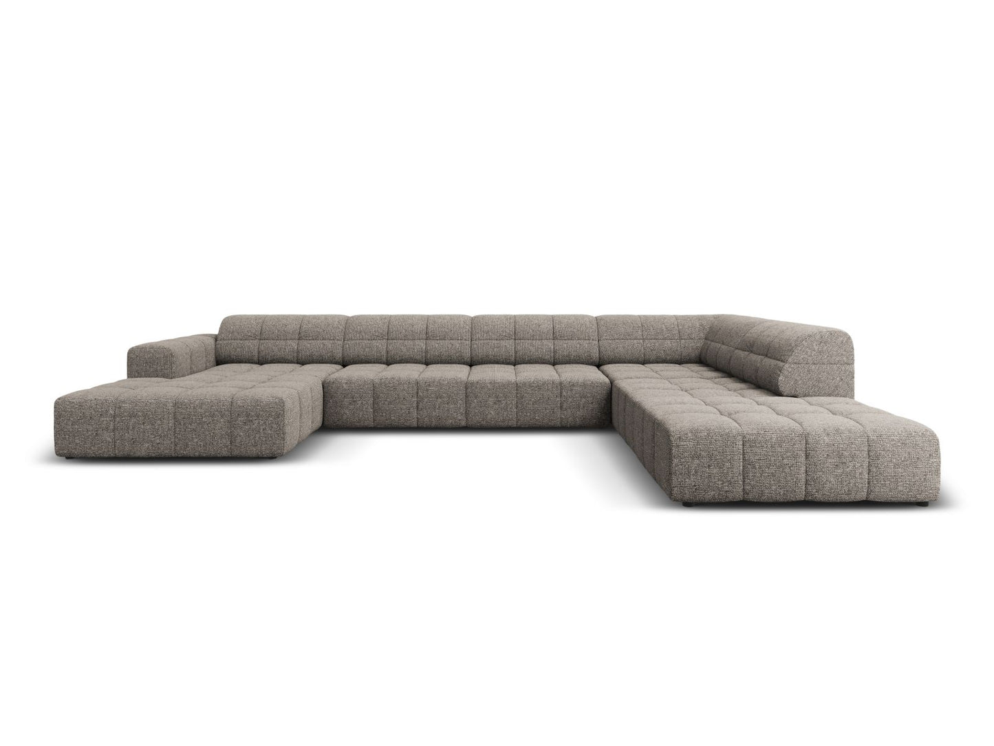 Chicago Panoramic Corner Sofa, 7 Seats, 375x263 cm — Grey / Right