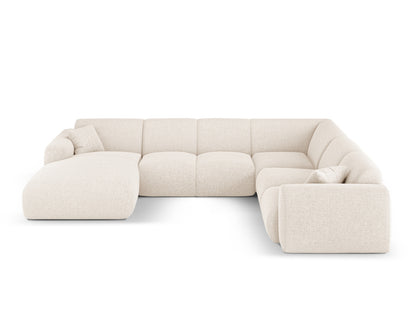Nolio Panoramic Corner Sofa, 6 Seats, 342x252 cm — Light Beige / Right