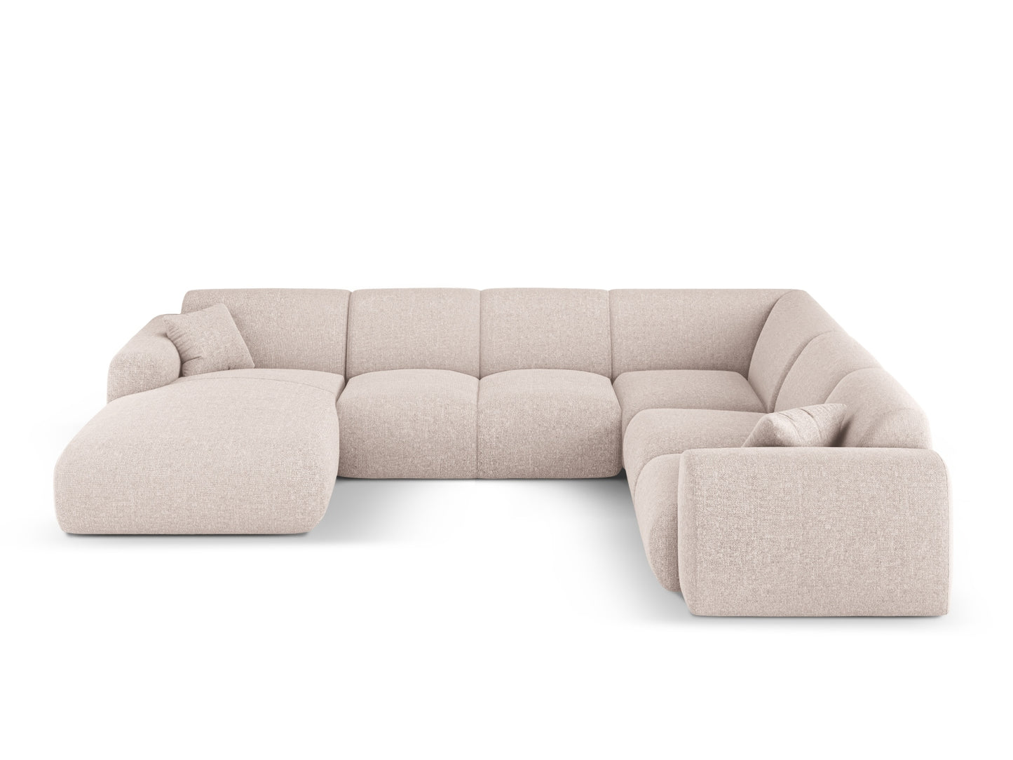 Nolio Panoramic Corner Sofa, 6 Seats, 342x252 cm — Beige / Right