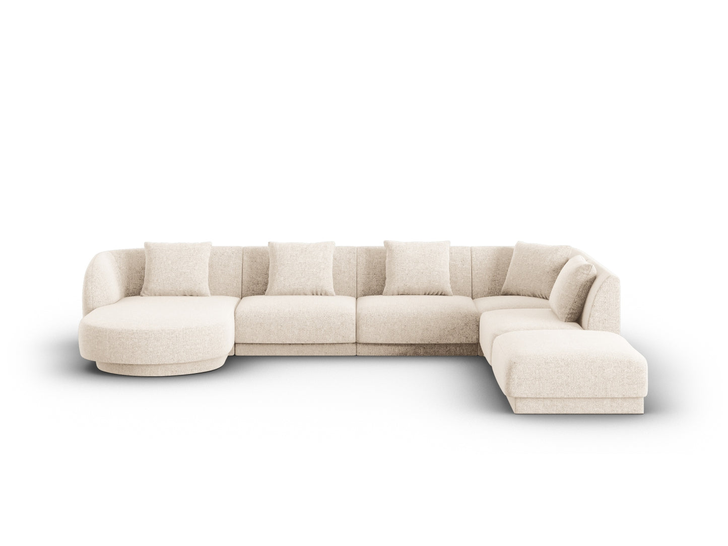 Tulum Panoramic Corner Sofa, 6 Seats, 330x255 cm — Light Beige / Right