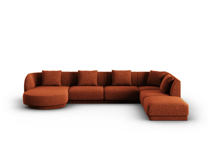 Tulum Panoramic Corner Sofa, 6 Seats, 330x255 cm — Terracotta / Right