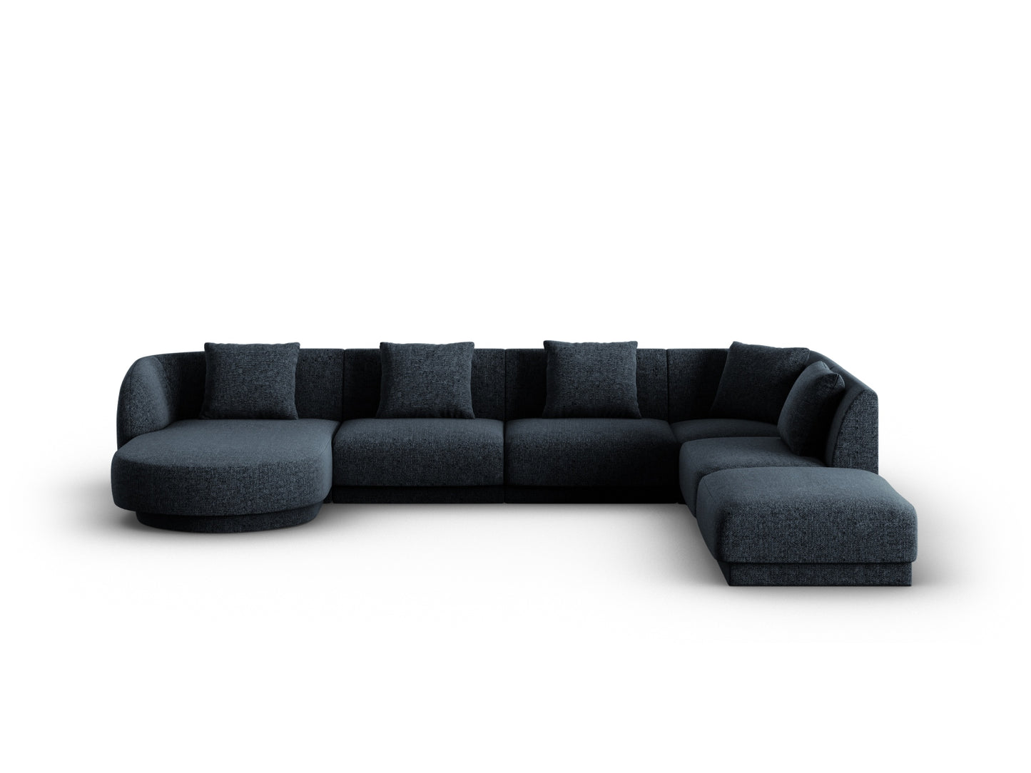Tulum Panoramic Corner Sofa, 6 Seats, 330x255 cm — Royal Blue / Right