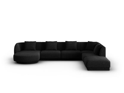 Tulum Panoramic Corner Sofa, 6 Seats, 330x255 cm — Black / Right