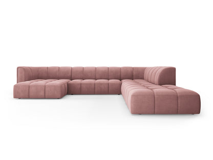 Moritz Modular Panoramic Corner Sofa, 7 Seats, 329x276 cm — Pink / Right