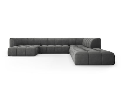 Moritz Modular Panoramic Corner Sofa, 7 Seats, 329x276 cm — Dark Grey / Right