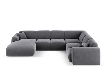 Nolio Panoramic Corner Sofa, 6 Seats, 342x252 cm — Dark Grey / Right