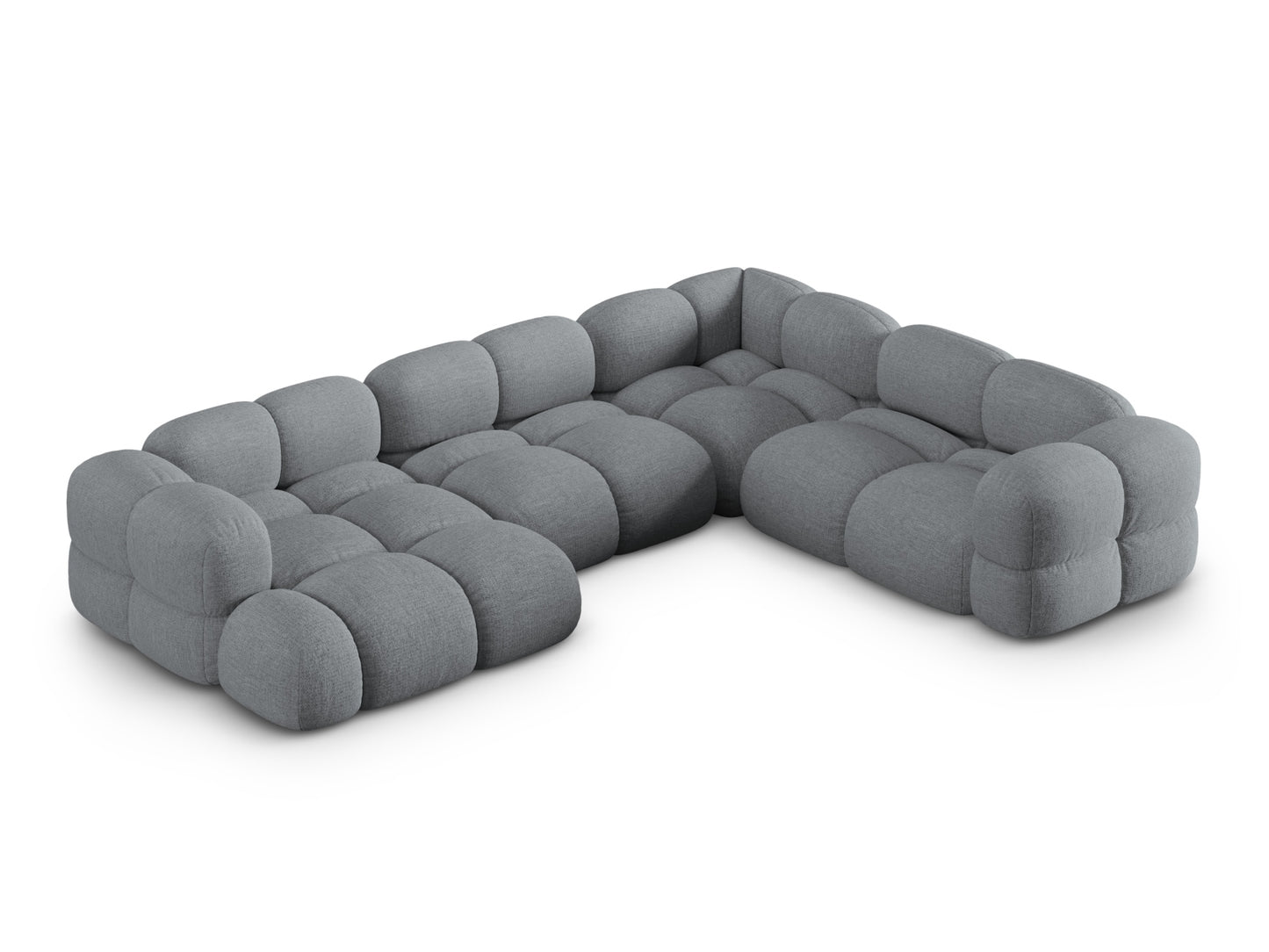 Loretto Panoramic Corner Sofa, 5 Seats, 345x250 cm — Grey / Right