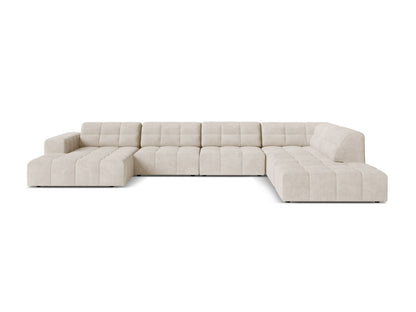 Chicago Panoramic Corner Sofa, 7 Seats, 375x263 cm — Light Beige / Right