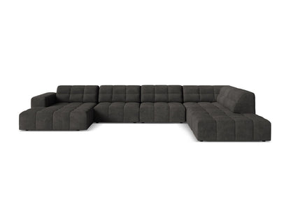 Chicago Panoramic Corner Sofa, 7 Seats, 375x263 cm — Dark Grey / Right