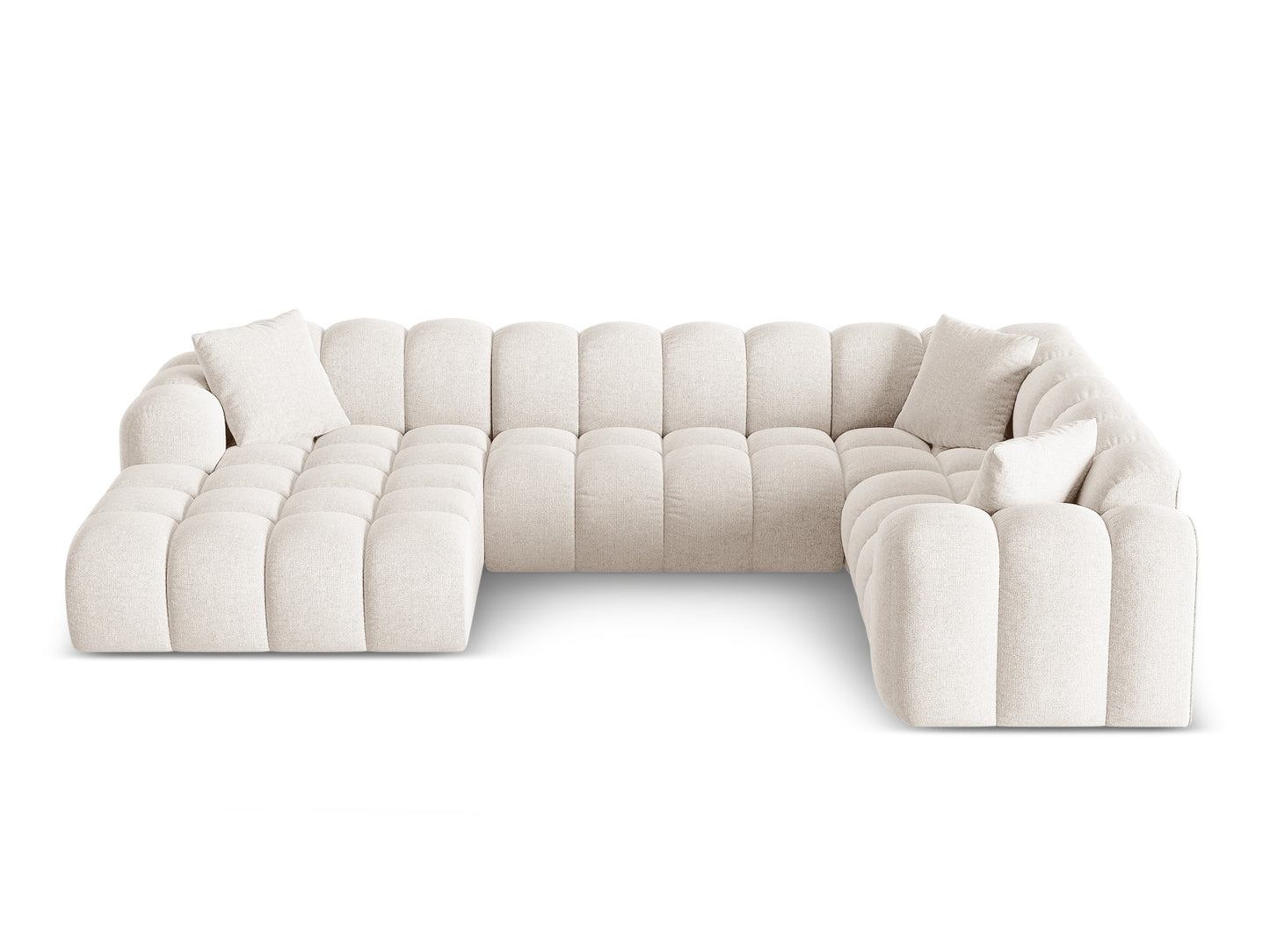 Treno Panoramic Corner Sofa, 4 Seats, 330x240 cm — Light Beige / Right
