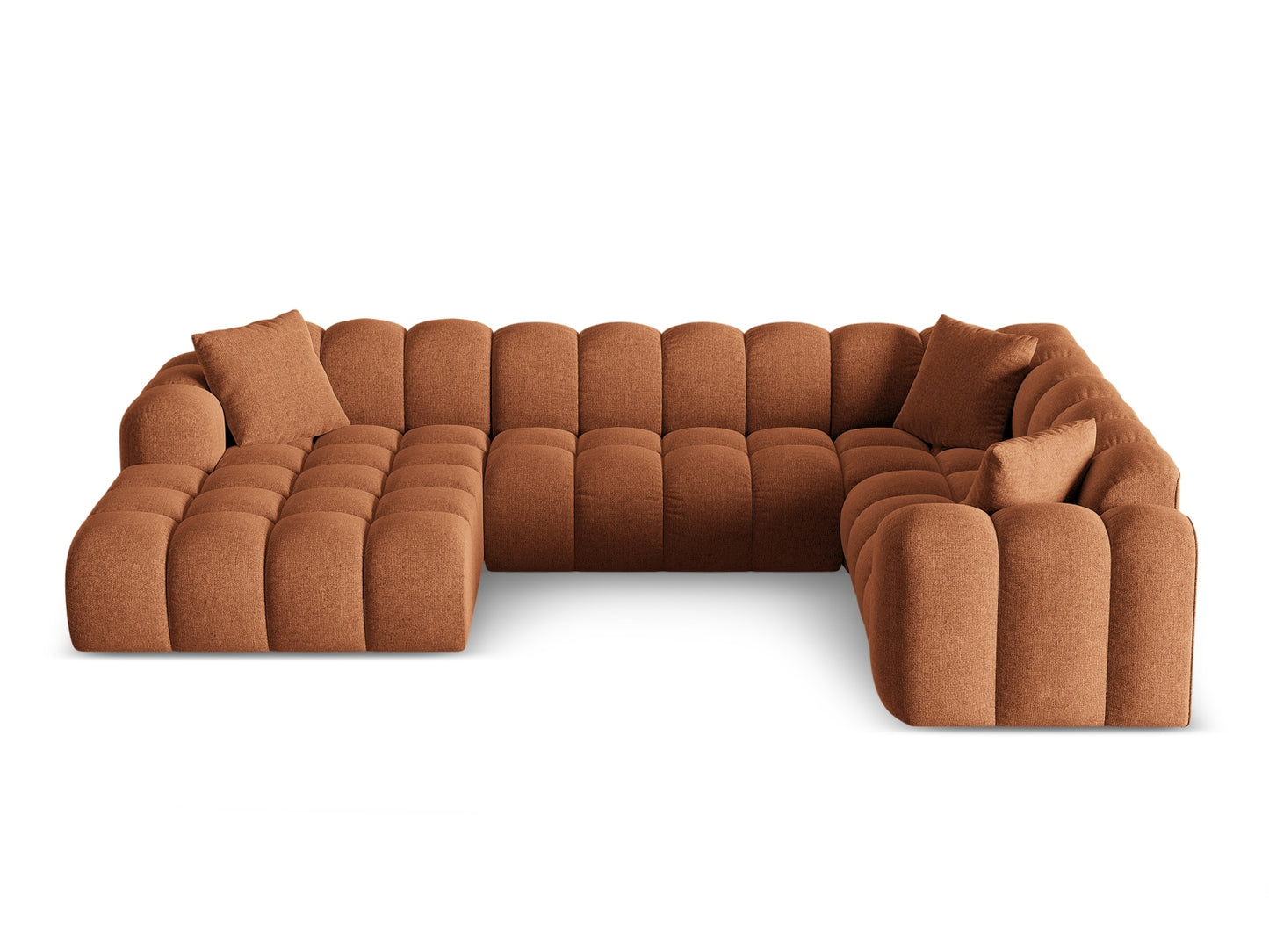 Treno Panoramic Corner Sofa, 4 Seats, 330x240 cm — Brick / Right