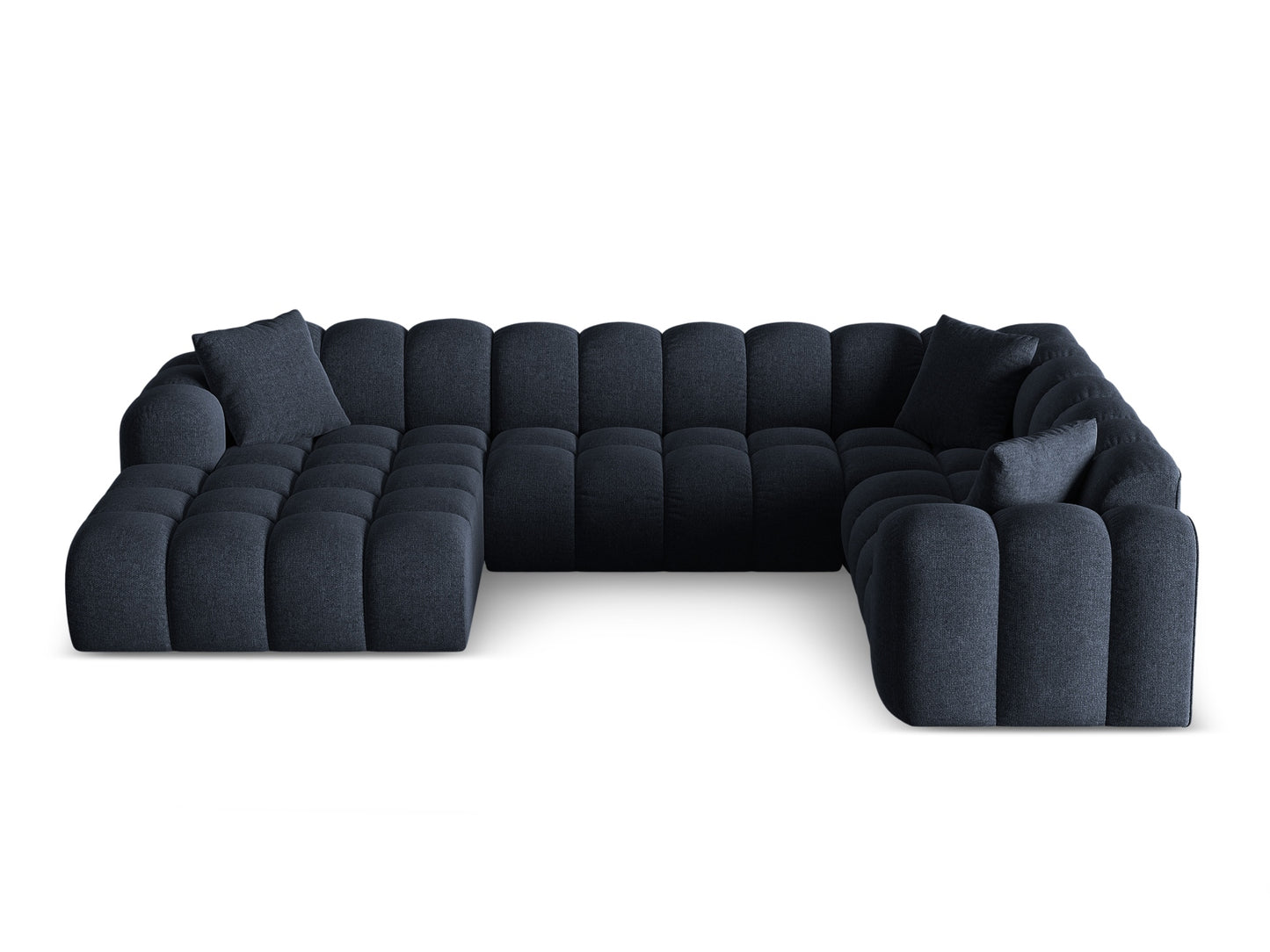 Treno Panoramic Corner Sofa, 4 Seats, 330x240 cm — Navy Blue / Right