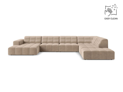 Chicago Panoramic Corner Sofa, 7 Seats, 375x263 cm — Beige / Right