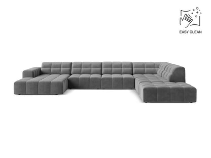 Chicago Panoramic Corner Sofa, 7 Seats, 375x263 cm — Light Grey / Right