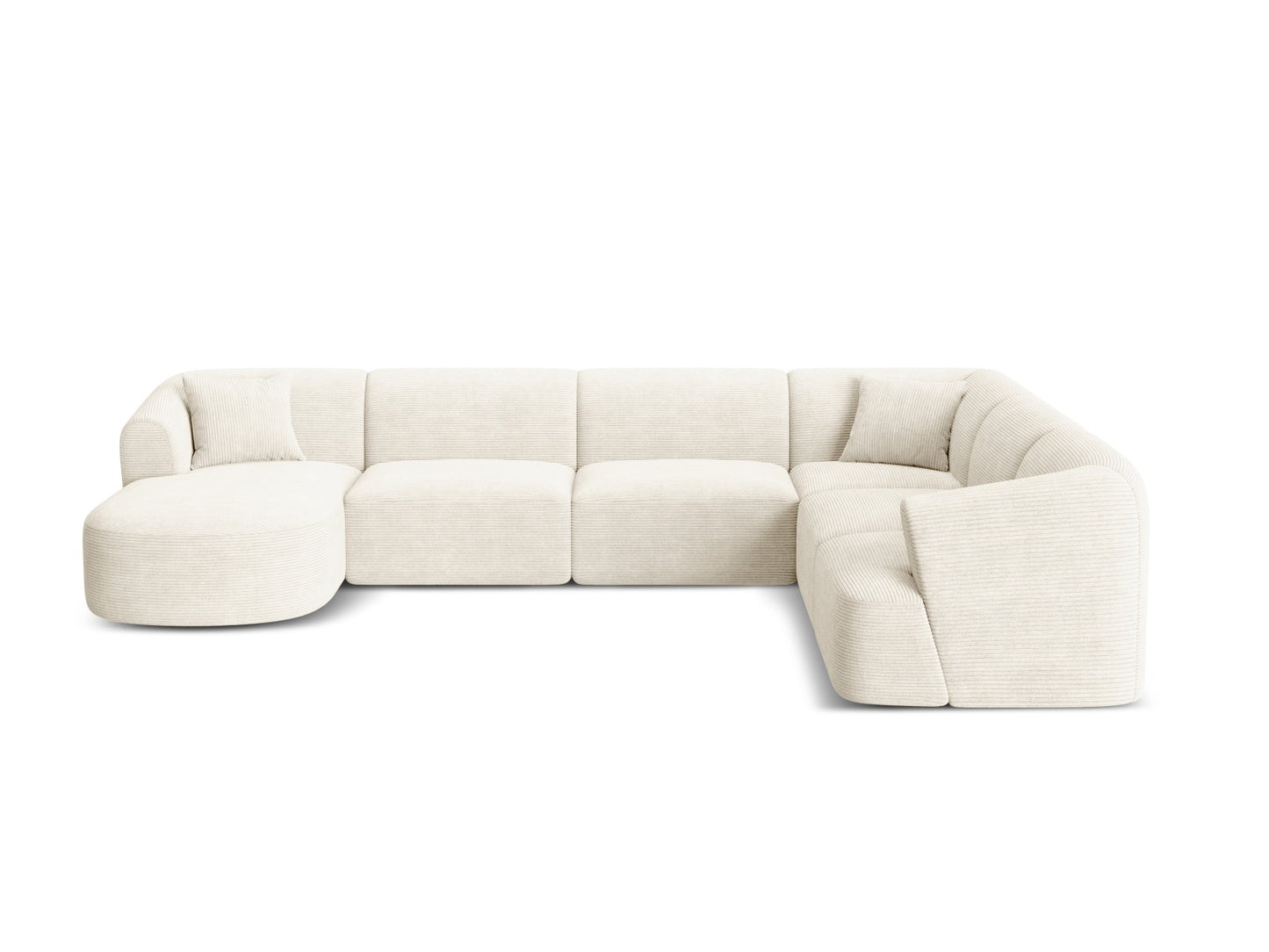 Campi Modular Panoramic Corner Sofa, 7 Seats, 330x255 cm — Ivory / Right