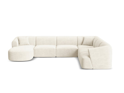 Campi Modular Panoramic Corner Sofa, 7 Seats, 330x255 cm — Ivory / Right