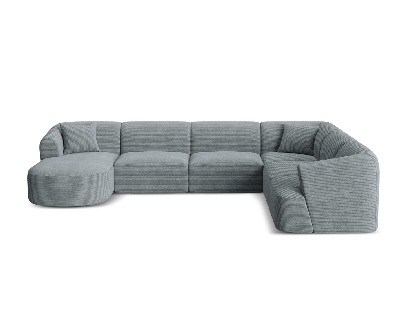 Campi Modular Panoramic Corner Sofa, 7 Seats, 330x255 cm — Dark Grey / Right