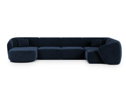 Gomera Panoramic Corner Sofa, 6 Seats, 336x166 cm — Royal Blue / Right