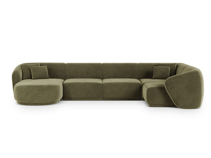 Gomera Panoramic Corner Sofa, 6 Seats, 336x166 cm — Green / Right