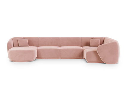 Gomera Panoramic Corner Sofa, 6 Seats, 336x166 cm — Pink / Right
