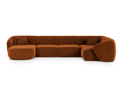 Gomera Panoramic Corner Sofa, 6 Seats, 336x166 cm — Terracotta / Right