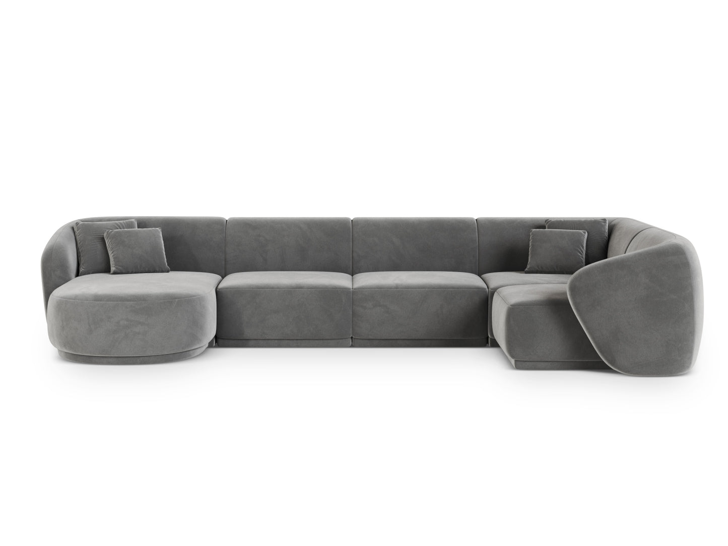 Gomera Panoramic Corner Sofa, 6 Seats, 336x166 cm — Grey / Right