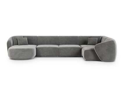 Gomera Panoramic Corner Sofa, 6 Seats, 336x166 cm — Grey / Right