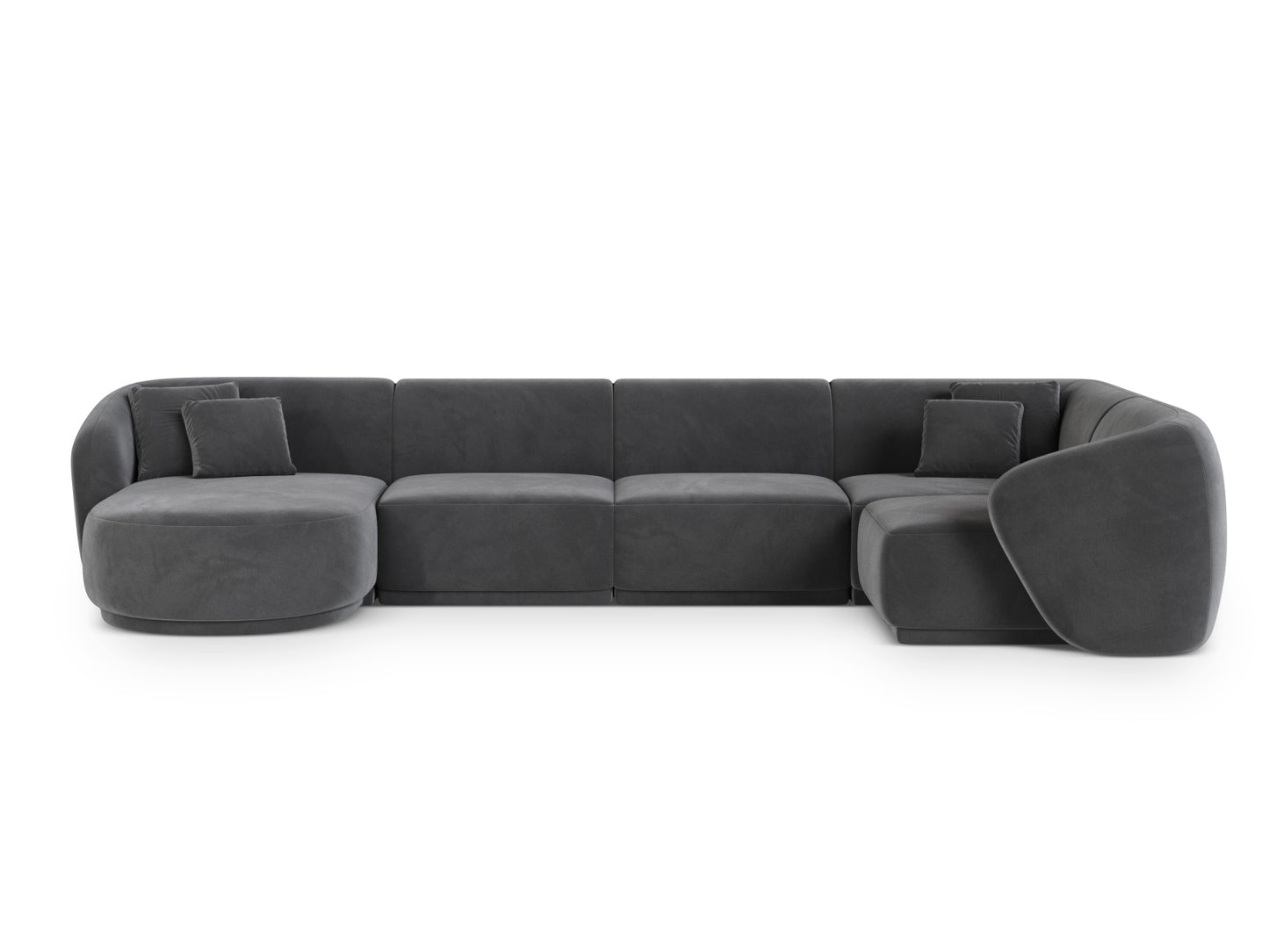 Gomera Panoramic Corner Sofa, 6 Seats, 336x166 cm — Dark Grey / Right