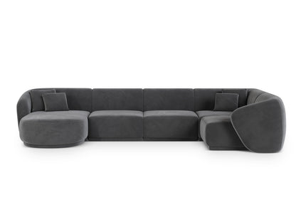 Gomera Panoramic Corner Sofa, 6 Seats, 336x166 cm — Dark Grey / Right
