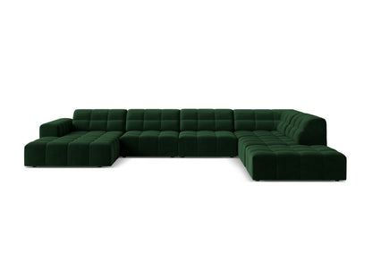 Chicago Panoramic Corner Sofa, 7 Seats, 375x263 cm — Bottle Green / Right