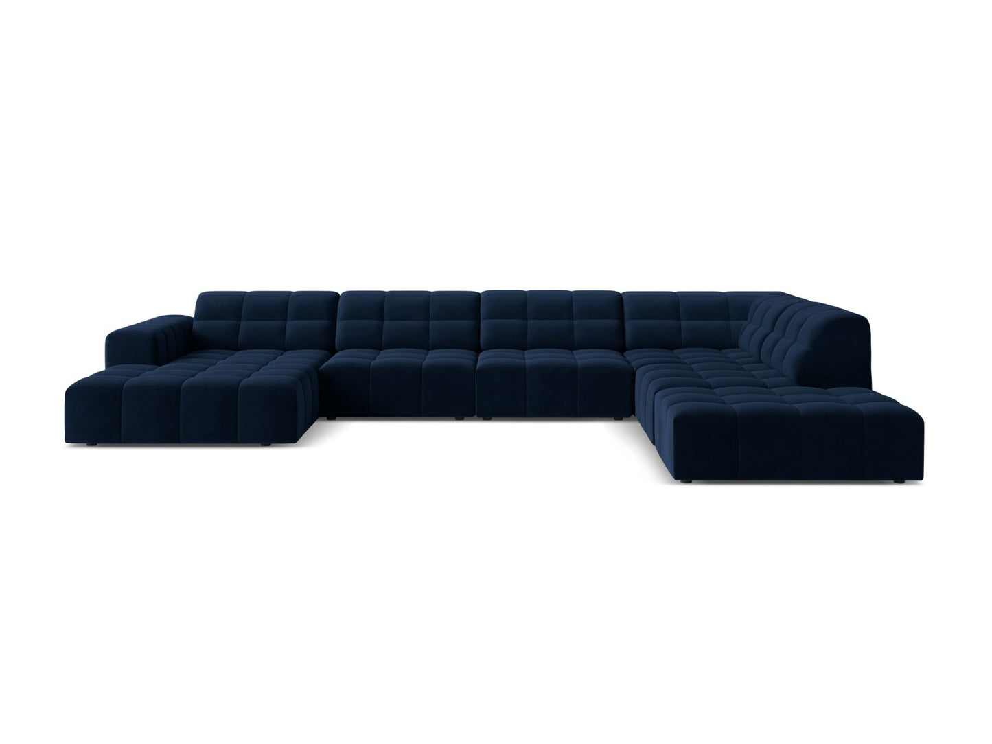 Chicago Panoramic Corner Sofa, 7 Seats, 375x263 cm — Royal Blue / Right