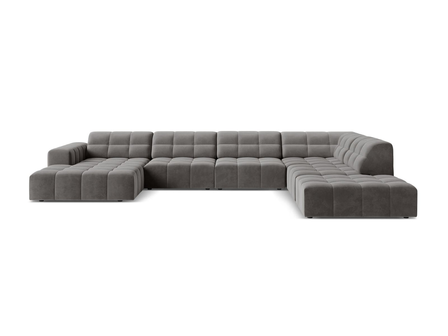 Chicago Panoramic Corner Sofa, 7 Seats, 375x263 cm — Light Grey / Right