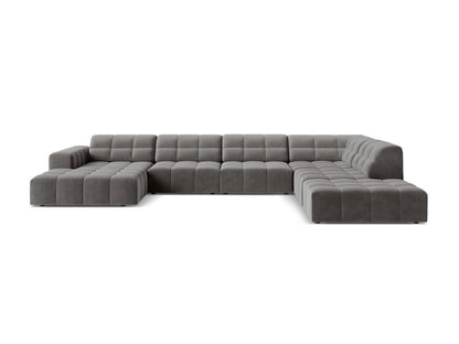 Chicago Panoramic Corner Sofa, 7 Seats, 375x263 cm — Light Grey / Right