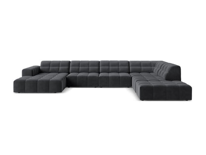 Chicago Panoramic Corner Sofa, 7 Seats, 375x263 cm — Grey / Right