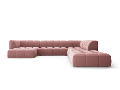 Moritz Modular Panoramic Corner Sofa, 7 Seats, 329x276 cm — Pink / Right