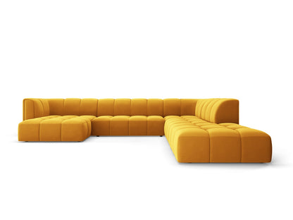 Moritz Modular Panoramic Corner Sofa, 7 Seats, 329x276 cm — Yellow / Right