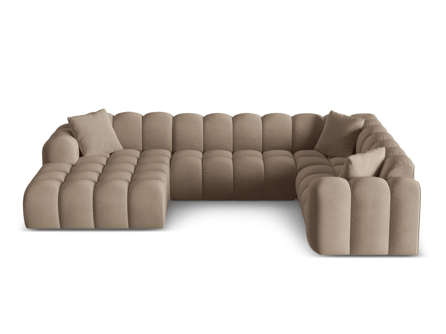 Treno Panoramic Corner Sofa, 4 Seats, 330x240 cm — Cappuccino / Right