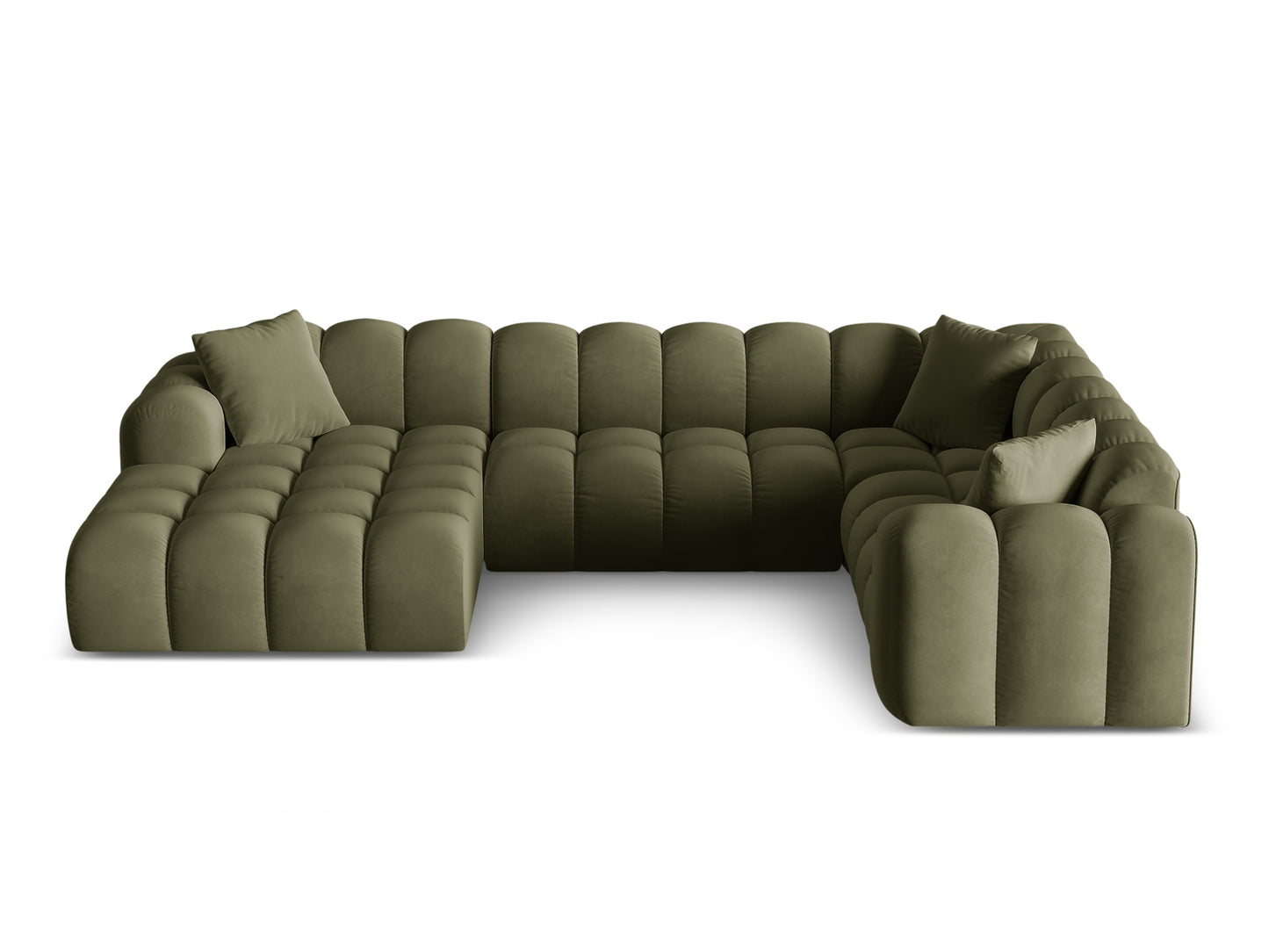 Treno Panoramic Corner Sofa, 4 Seats, 330x240 cm — Green / Right