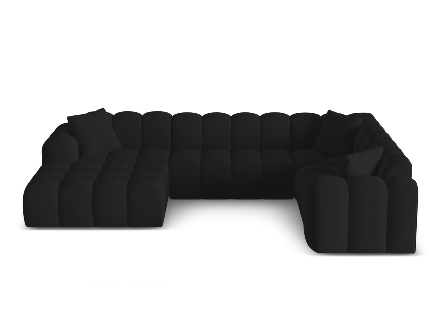 Treno Panoramic Corner Sofa, 4 Seats, 330x240 cm — Black / Right