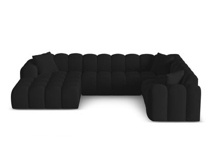 Treno Panoramic Corner Sofa, 4 Seats, 330x240 cm — Black / Right