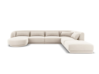 Tulum Panoramic Corner Sofa, 6 Seats, 330x255 cm — Light Beige / Right