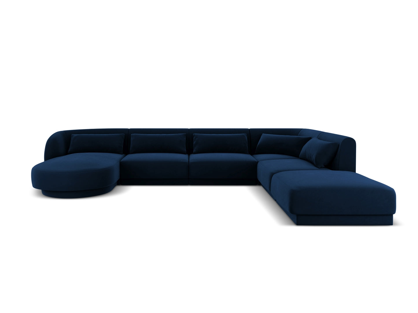 Tulum Panoramic Corner Sofa, 6 Seats, 330x255 cm — Royal Blue / Right