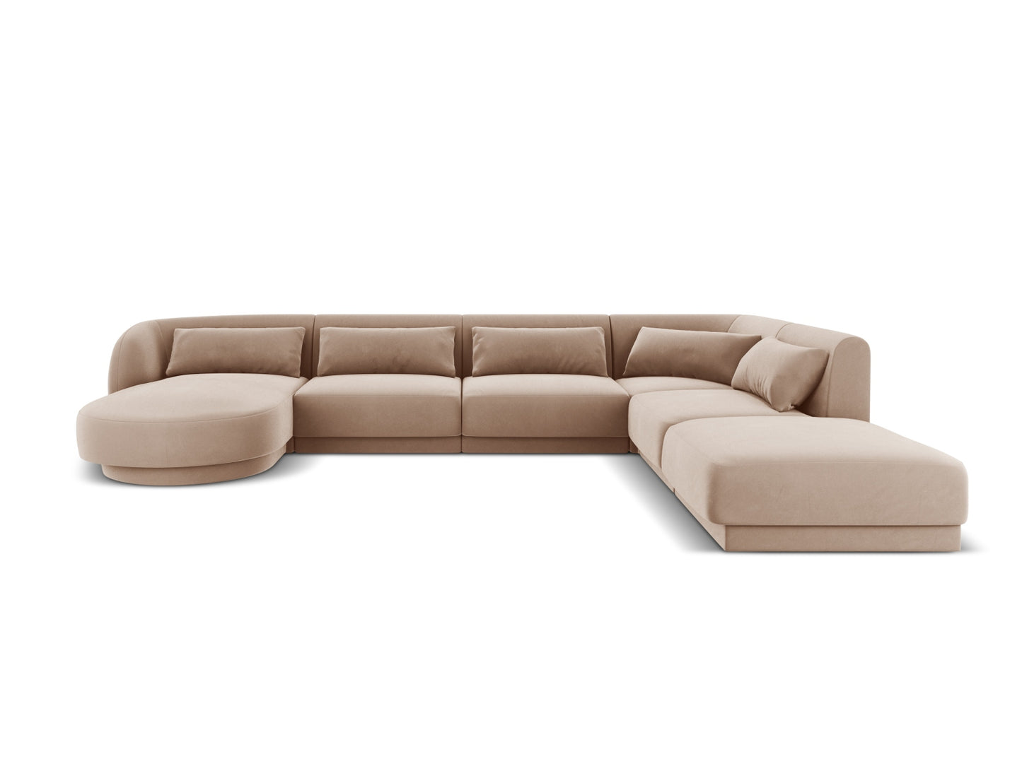 Tulum Panoramic Corner Sofa, 6 Seats, 330x255 cm — Beige / Right