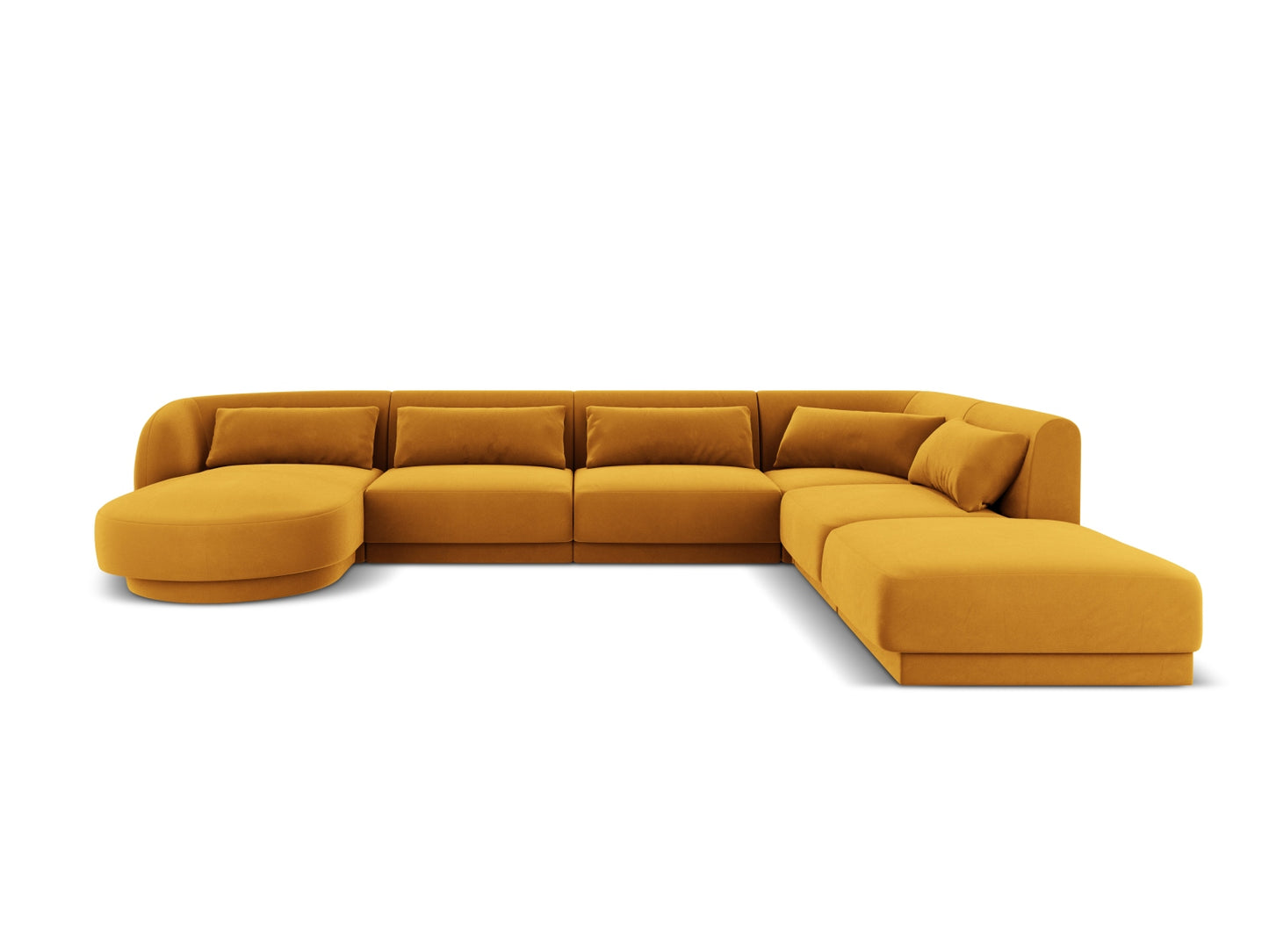 Tulum Panoramic Corner Sofa, 6 Seats, 330x255 cm — Yellow / Right