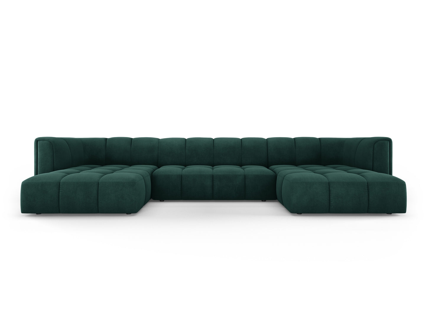 Moritz Panoramic Sofa, 5 Seats, 346x160 cm — Bottle Green
