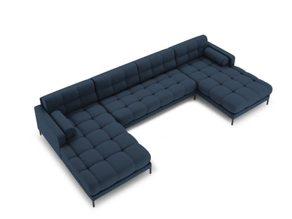 Bali Panoramic Sofa, 7 Seats, 383x185 cm — Blue / Black Metal