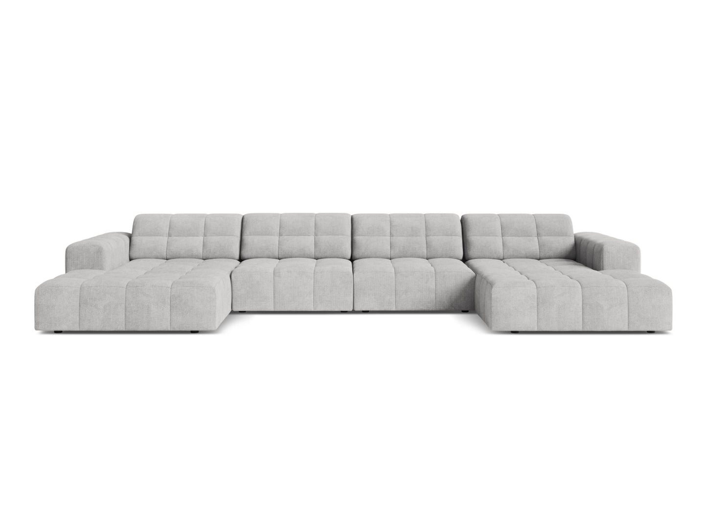 Chicago Panoramic Sofa, 6 Seats, 375x167 cm — Silver